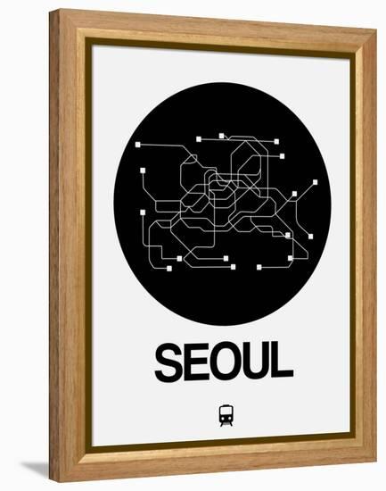 Seoul Black Subway Map-NaxArt-Framed Stretched Canvas