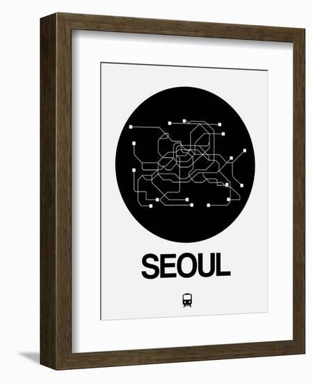 Seoul Black Subway Map-NaxArt-Framed Art Print