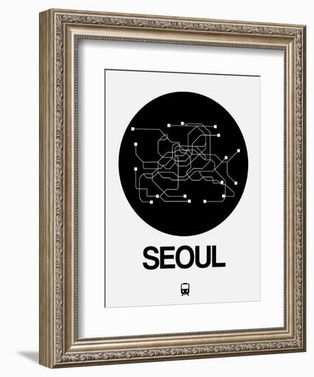 Seoul Black Subway Map-NaxArt-Framed Premium Giclee Print