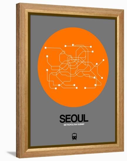 Seoul Orange Subway Map-NaxArt-Framed Stretched Canvas