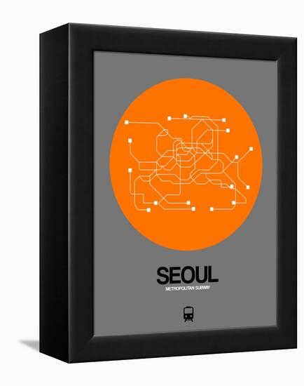 Seoul Orange Subway Map-NaxArt-Framed Stretched Canvas