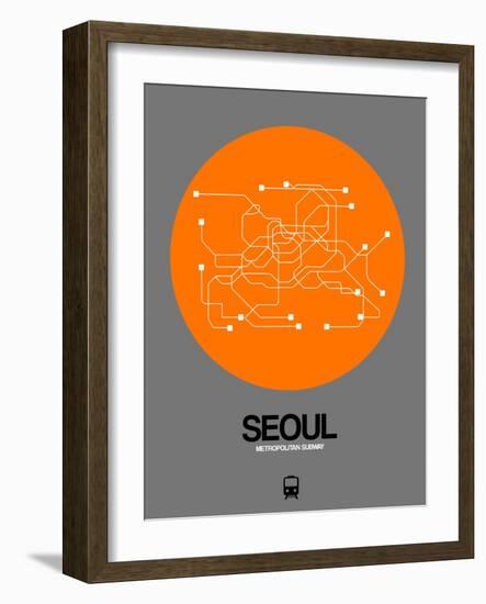 Seoul Orange Subway Map-NaxArt-Framed Art Print