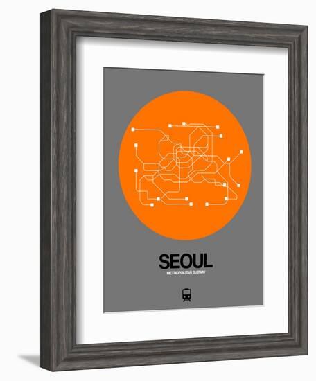 Seoul Orange Subway Map-NaxArt-Framed Art Print