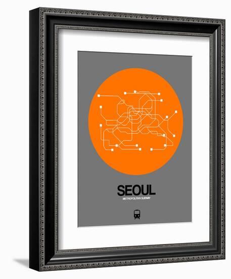 Seoul Orange Subway Map-NaxArt-Framed Art Print