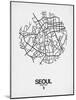 Seoul Street Map White-NaxArt-Mounted Art Print