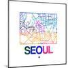 Seoul Watercolor Street Map-NaxArt-Mounted Art Print