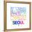 Seoul Watercolor Street Map-NaxArt-Framed Stretched Canvas