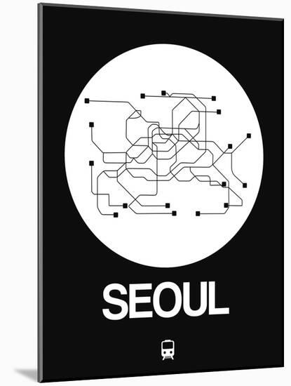 Seoul White Subway Map-NaxArt-Mounted Art Print