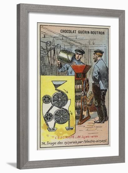 Separating Ore Using an Electromagnet-null-Framed Giclee Print