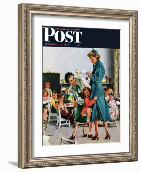 "Separation Anxiety," Saturday Evening Post Cover, September 11, 1948-George Hughes-Framed Giclee Print