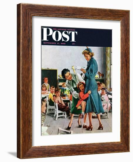 "Separation Anxiety," Saturday Evening Post Cover, September 11, 1948-George Hughes-Framed Giclee Print