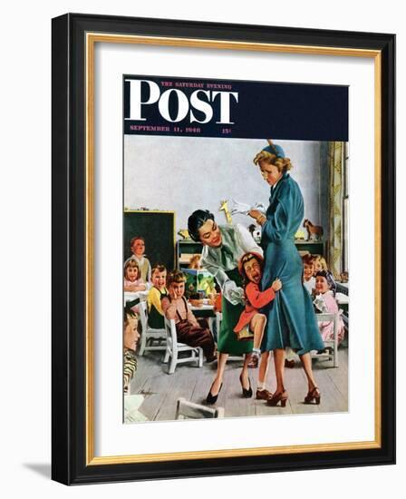 "Separation Anxiety," Saturday Evening Post Cover, September 11, 1948-George Hughes-Framed Giclee Print