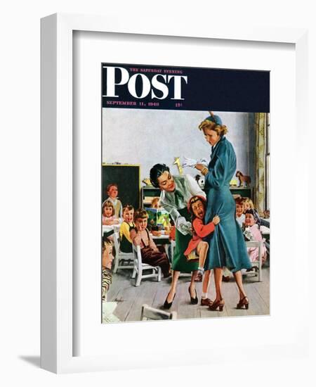 "Separation Anxiety," Saturday Evening Post Cover, September 11, 1948-George Hughes-Framed Giclee Print