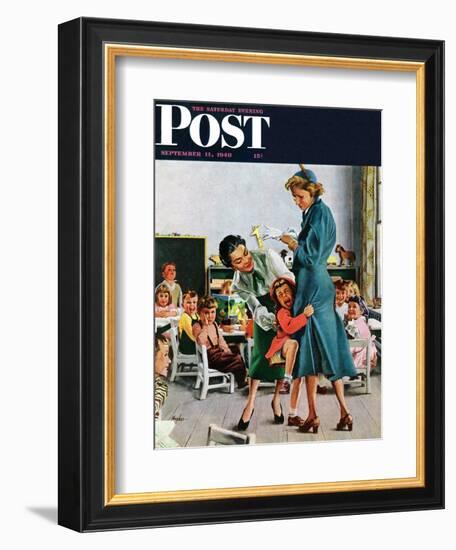 "Separation Anxiety," Saturday Evening Post Cover, September 11, 1948-George Hughes-Framed Giclee Print