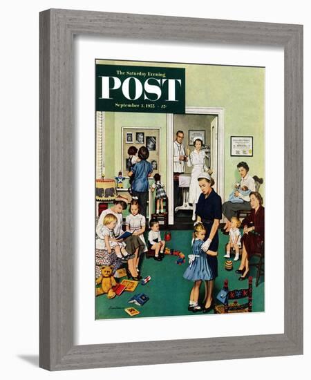 "Separation Anxiety" Saturday Evening Post Cover, September 3, 1955-Stevan Dohanos-Framed Giclee Print