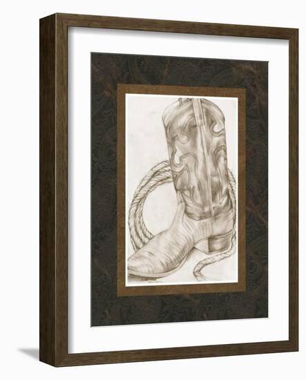 Sepia Boots I-Jennifer Goldberger-Framed Art Print