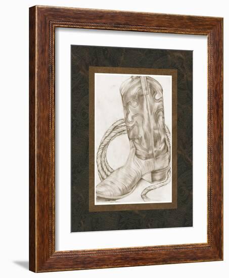 Sepia Boots I-Jennifer Goldberger-Framed Art Print