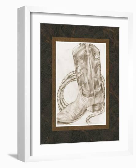 Sepia Boots I-Jennifer Goldberger-Framed Art Print