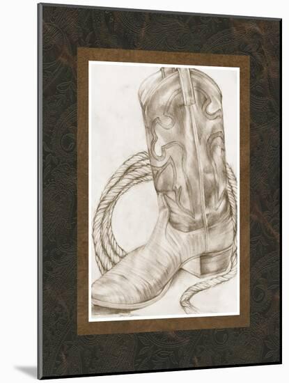 Sepia Boots I-Jennifer Goldberger-Mounted Art Print