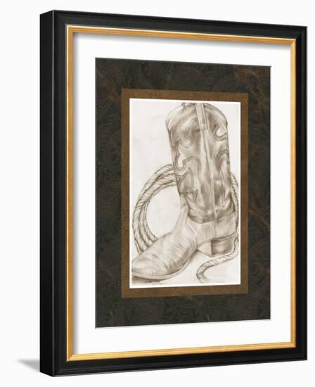 Sepia Boots I-Jennifer Goldberger-Framed Art Print