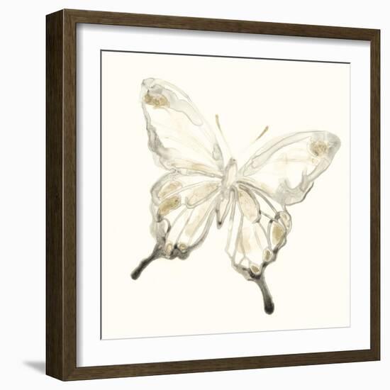 Sepia Butterfly Impressions IV-June Erica Vess-Framed Art Print