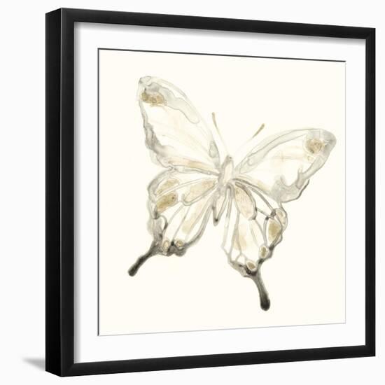 Sepia Butterfly Impressions IV-June Erica Vess-Framed Art Print