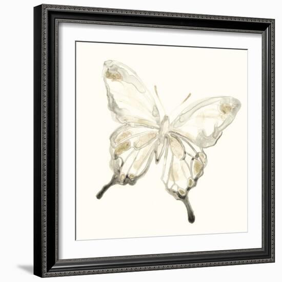 Sepia Butterfly Impressions IV-June Erica Vess-Framed Art Print