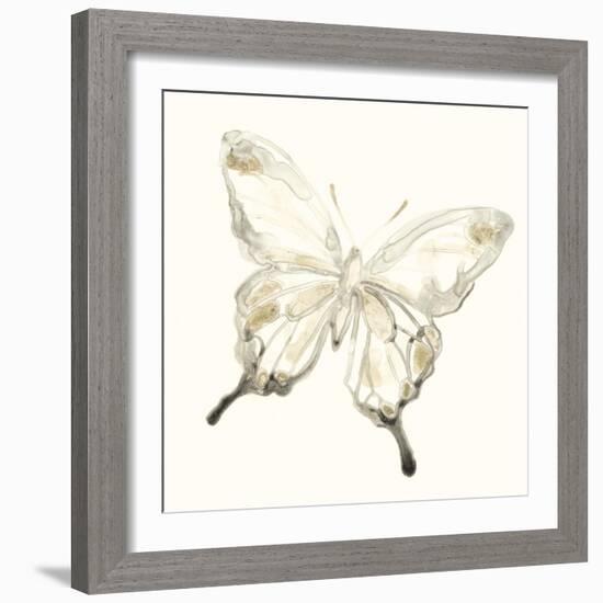 Sepia Butterfly Impressions IV-June Erica Vess-Framed Premium Giclee Print