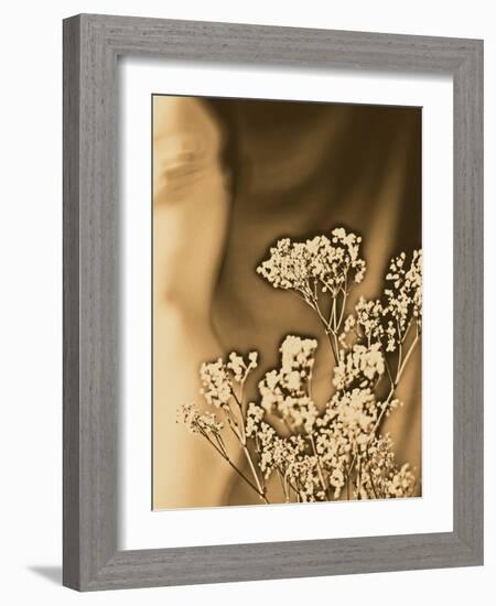 Sepia Coloured Flowers-India Hobson-Framed Photographic Print