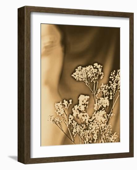 Sepia Coloured Flowers-India Hobson-Framed Photographic Print