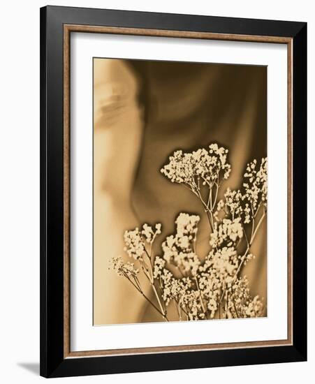 Sepia Coloured Flowers-India Hobson-Framed Photographic Print