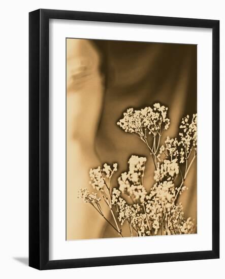 Sepia Coloured Flowers-India Hobson-Framed Photographic Print