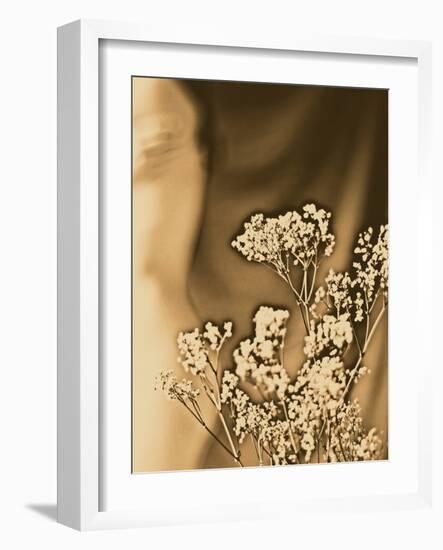 Sepia Coloured Flowers-India Hobson-Framed Photographic Print