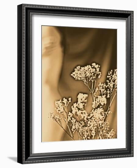 Sepia Coloured Flowers-India Hobson-Framed Photographic Print