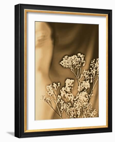 Sepia Coloured Flowers-India Hobson-Framed Photographic Print