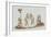 Sepia Engraving of 14th Century Scene with Wrestlers-null-Framed Giclee Print