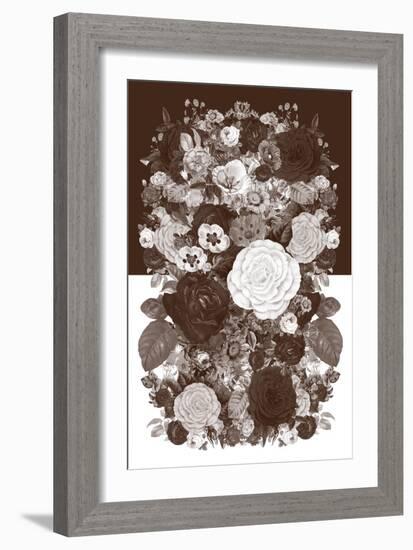 Sepia Flowerbed-null-Framed Art Print