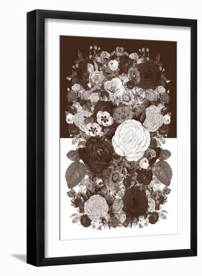 Sepia Flowerbed-null-Framed Art Print