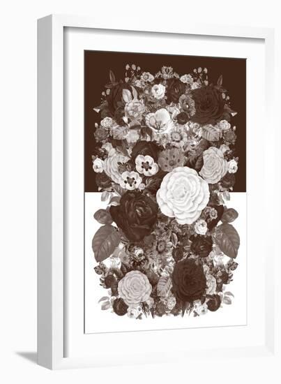 Sepia Flowerbed-null-Framed Art Print