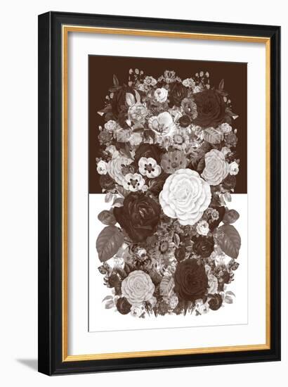 Sepia Flowerbed-null-Framed Art Print