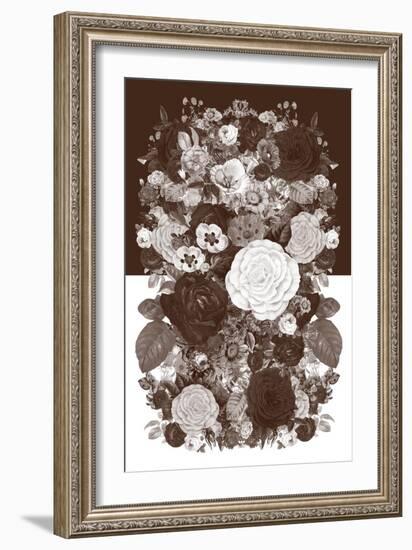 Sepia Flowerbed-null-Framed Premium Giclee Print