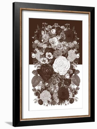 Sepia Flowerbed-null-Framed Premium Giclee Print