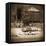 Sepia Lake Canoe House-Suzanne Foschino-Framed Stretched Canvas