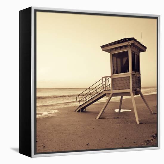 Sepia Life Guard Tower I-Jairo Rodriguez-Framed Stretched Canvas