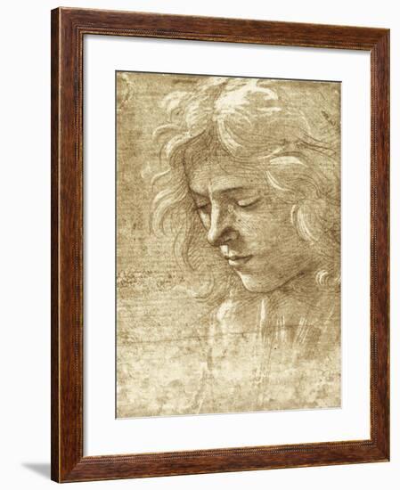 Sepia Maiden-null-Framed Art Print