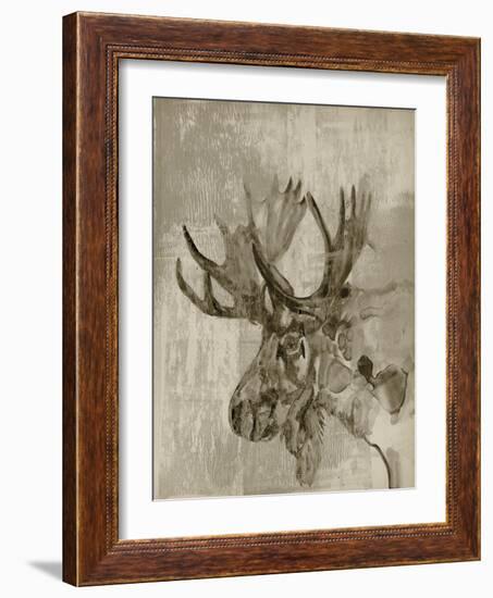 Sepia Moose-Jennifer Goldberger-Framed Art Print