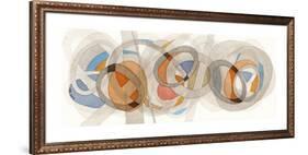 Sepia & Orange Circles-Nikki Galapon-Framed Premium Giclee Print