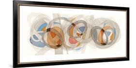 Sepia & Orange Circles-Nikki Galapon-Framed Premium Giclee Print