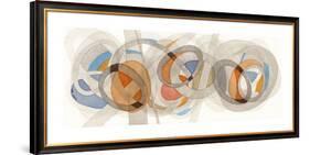 Sepia & Orange Circles-Nikki Galapon-Framed Premium Giclee Print