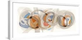 Sepia & Orange Circles-Nikki Galapon-Framed Premium Giclee Print